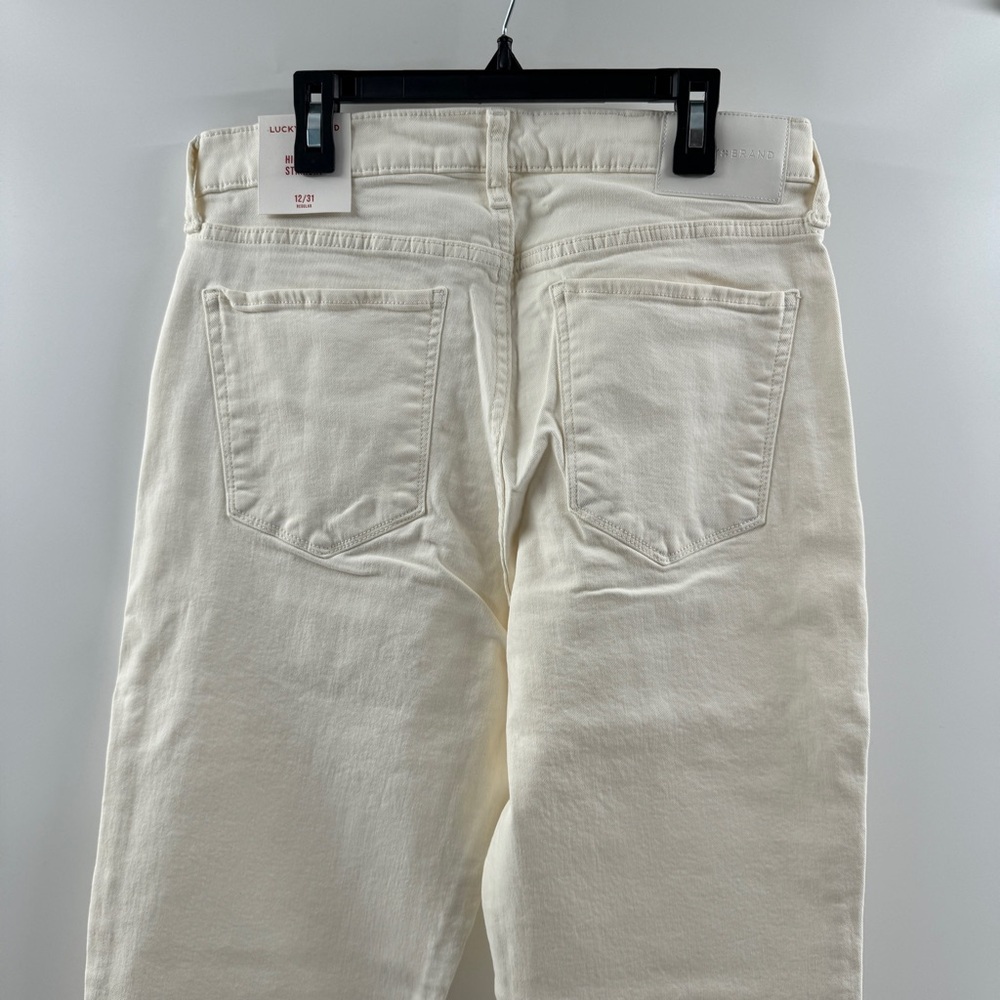 Lucky Brand Zoe High Rise Straight Jeans Cream Comfort Stretch Size 12/31R NWT - Picture 8 of 9
